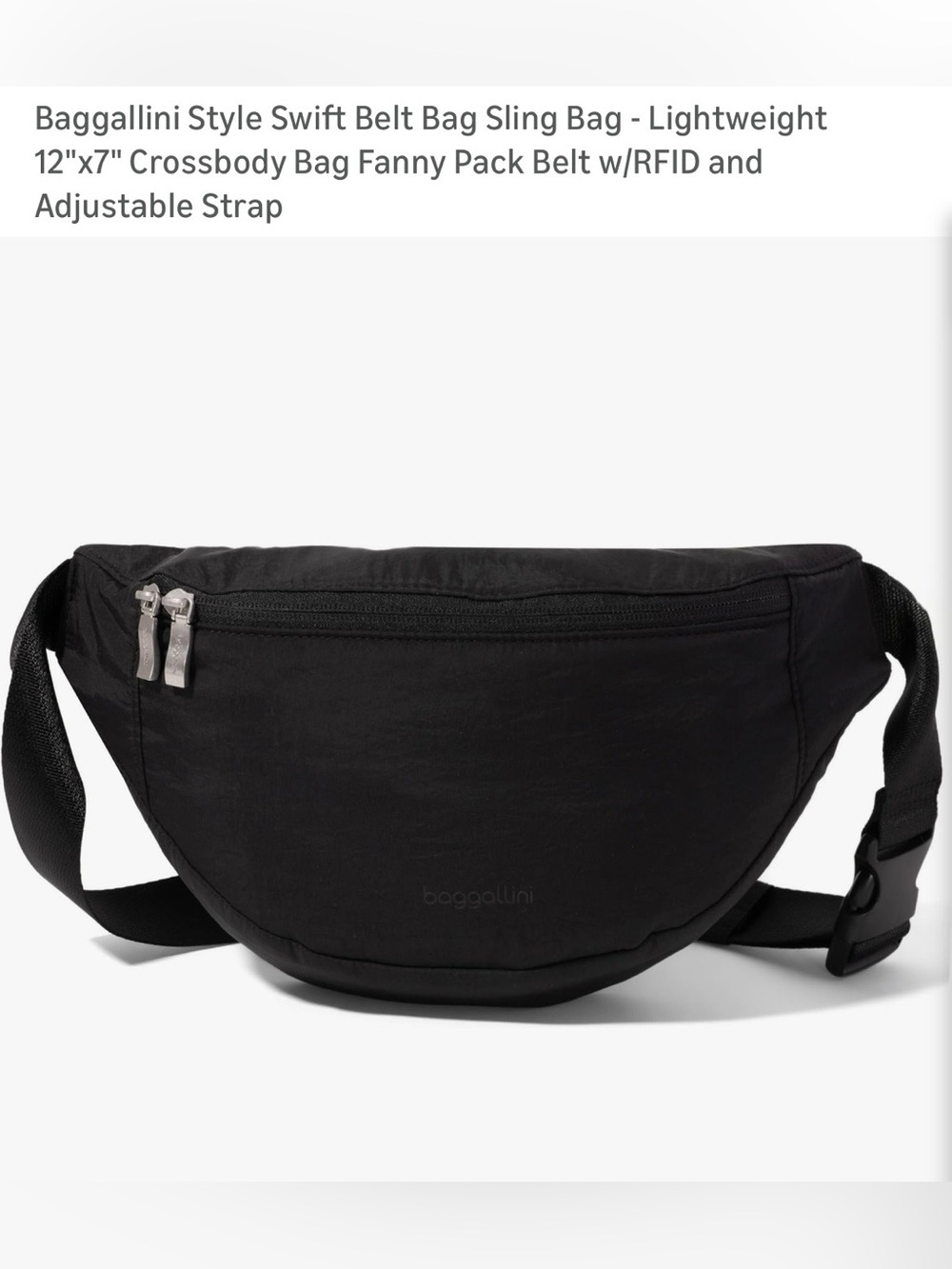 Baggallini Black Crossbody Belt Bag - Picture 7 of 11